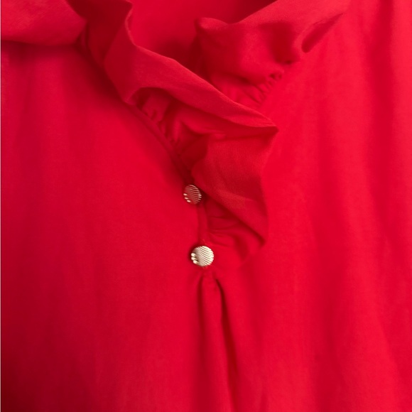Sawyer Collection Red Ruffled Tunic Top - Picture 2 of 3